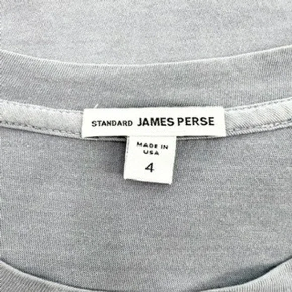 James Perse Gray Combed Cotton T Shirt Size 4/L Made in USA - Picture 3 of 4